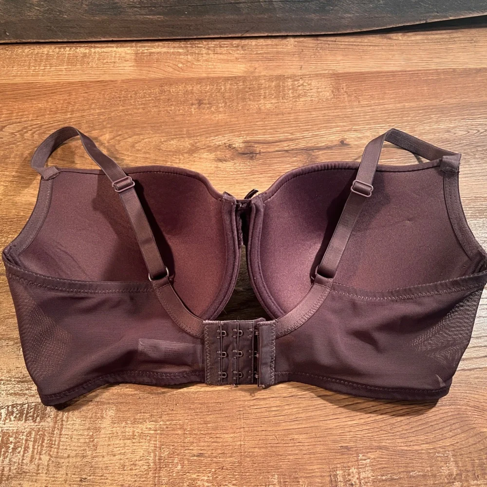Adrienne Vittadini Bra Set 38D 2pc Ribbed Pink & Plum Underwire Full Figure NWOT